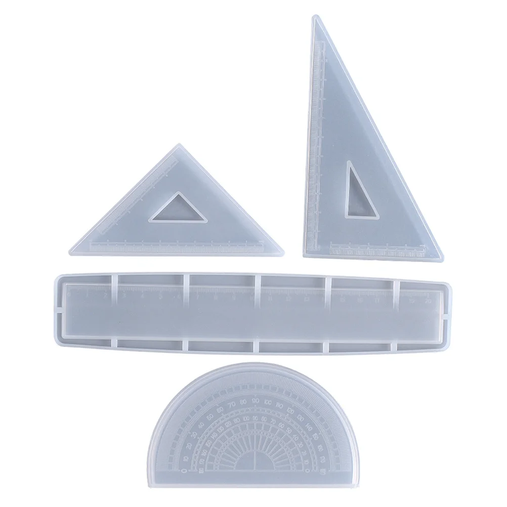 

1 комплект силиконовых форм для линеек DIY ремесло прямой треугольный транспортир точные измерения настраиваемая форма