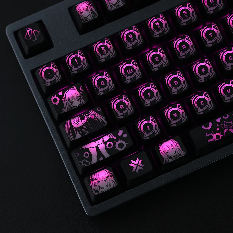 1 Set Girls Frontline HK416 Anime Backlit Keycaps PC Coating For Logitech G610 Razer BlackWidow Huntsman Corsair K70 Key Caps