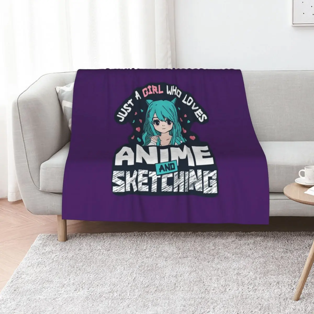 

Anime and Sketching Girl who loves drawing cute gift Throw Blanket Luxury Thicken heavy to sleep Large Weighted Blankets