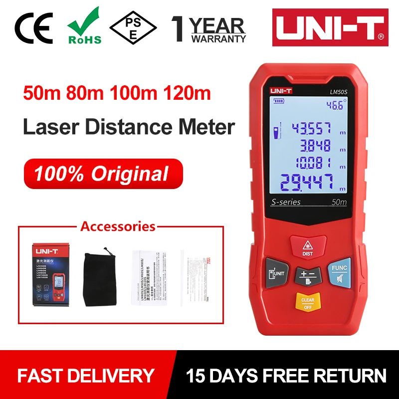 UNI-T Laser Distance Meter LM40S LM50S LM60S LM80S LM100S LM120S Digital Rangefinder Laser Measuring Tool