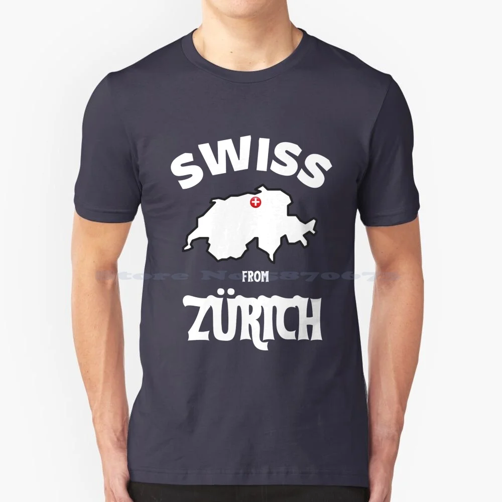 Swiss From Zürich T Shirt 100% Cotton Tee City Helvetia Origin Swiss Cross Ancestry I Love Map Suisse Confederation Pride