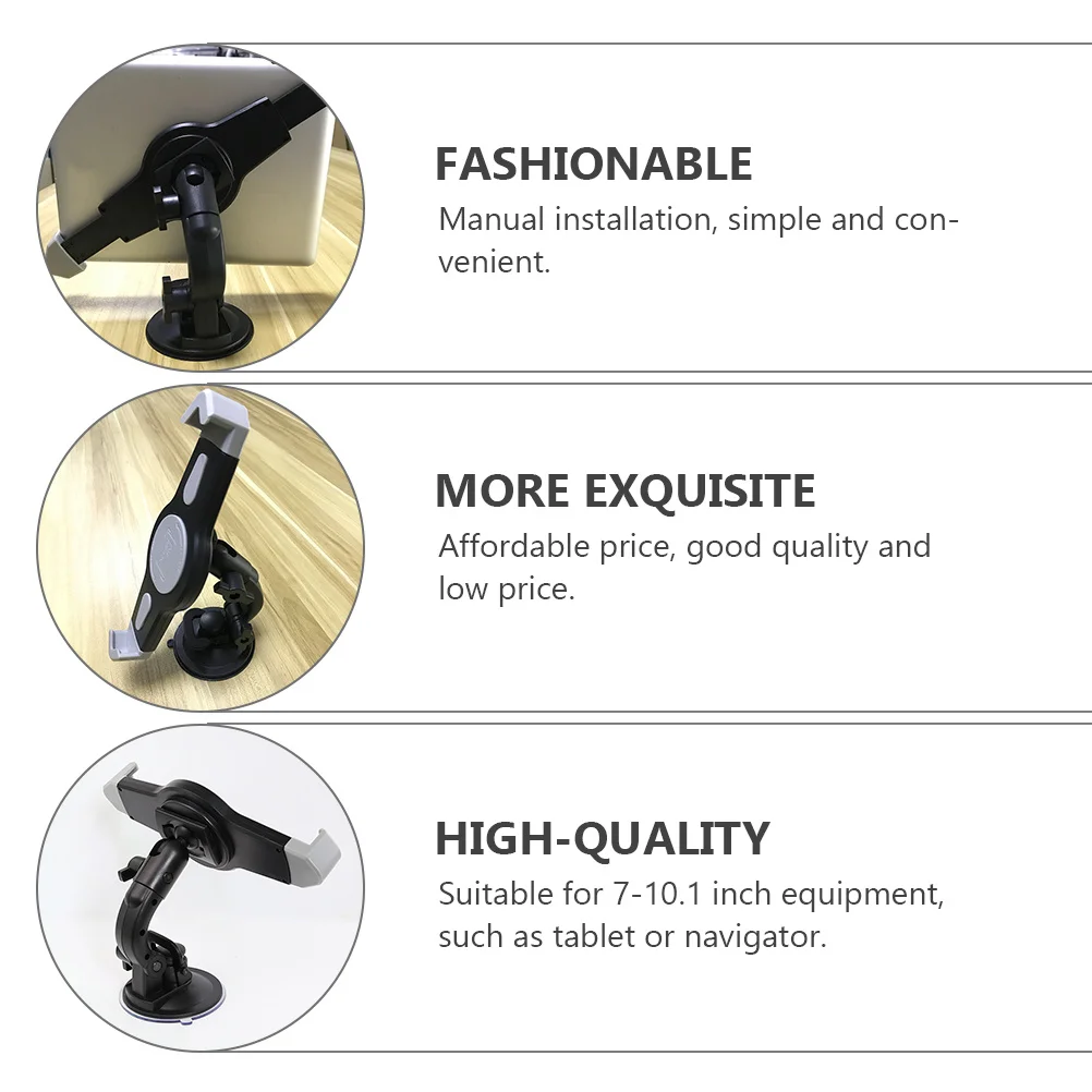 

1Pcs Tablet Vehicle Holder Suction Cup Mount Black Durable ABS for 7-12 Inch Navigator Car Bracket Stand Stable Storage Rack