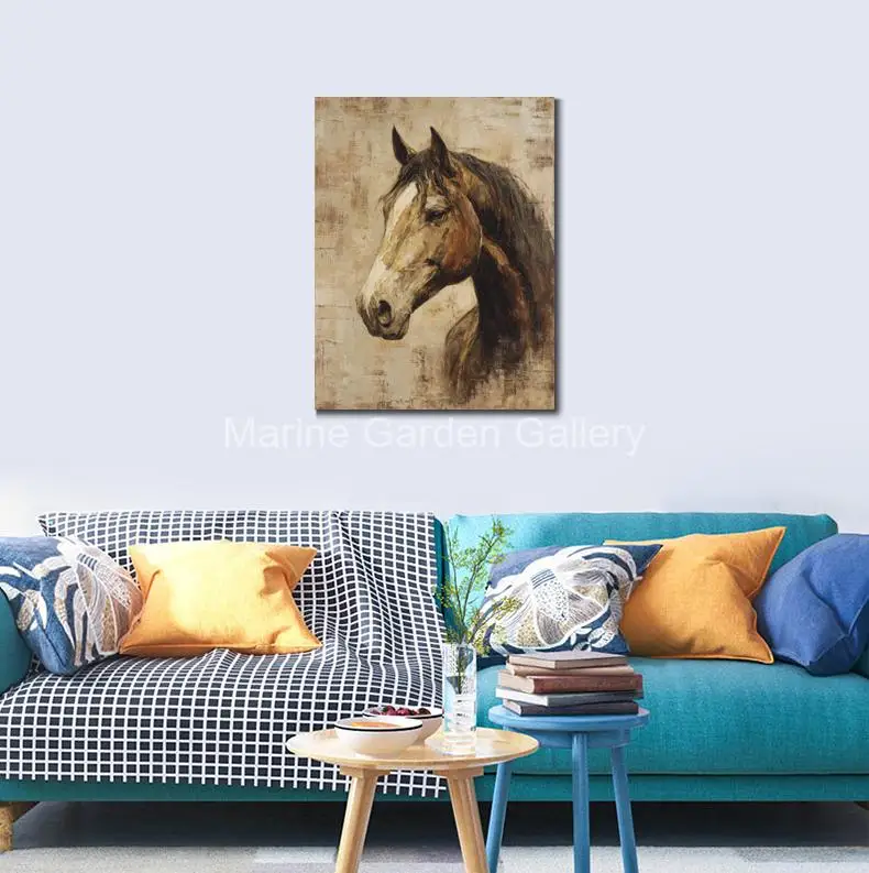 Realistic Horse Oil Painting Whistlejacket Portrait Large Handmade Canvas Art Large Wall Decor for Living Room Office Study