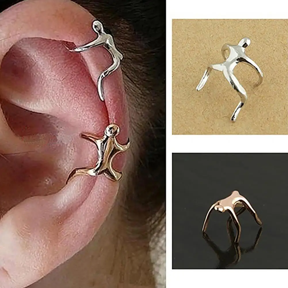 Boucles d'oreilles en forme de petit homme, 1 pièce, sans piercing, pour la saint-valentin