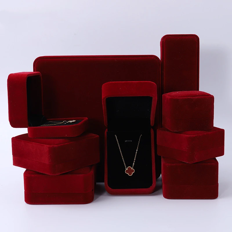 

Wine Red Jewelry Packaging Necklace Packaging Organizer Ring Box Bulk Gift Box Earring Holder Gift Box Necklace Organizer 2025