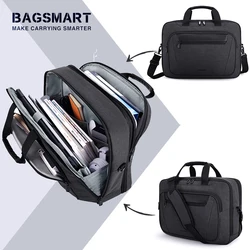 17.3 inch Laptop Expandable Briefcase Men BAGSMART 30L Computer Bag Men Laptop Shoulder Bag for Work Business College Travel