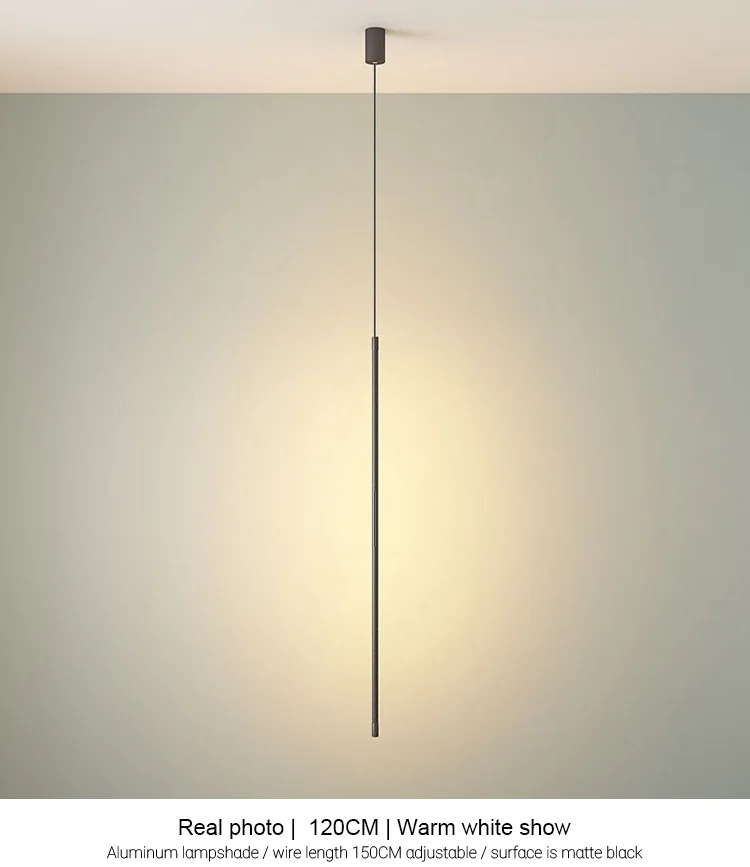 Modern LED Longer Pendant Lights Home Decor Hanging Lamp Dining Room Bedroom Bath Bedside Background Chandeliers Fixtures