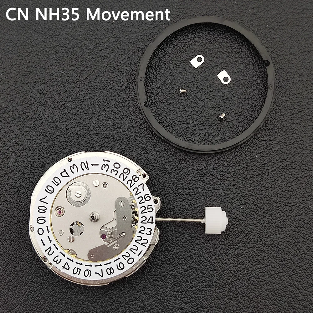 

China NH35 Automatic Mechanical Movement High Quality White NH35 Movement High Accuracy 24 Jewels Mod Replacement Japan NH35