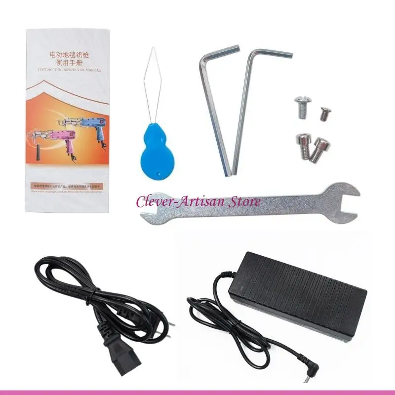 E06B Tufting 2-in-1 Pile Rug Tufting Electric Tufting Carpet Weaving Flocking Machine 100-240V Power Tools