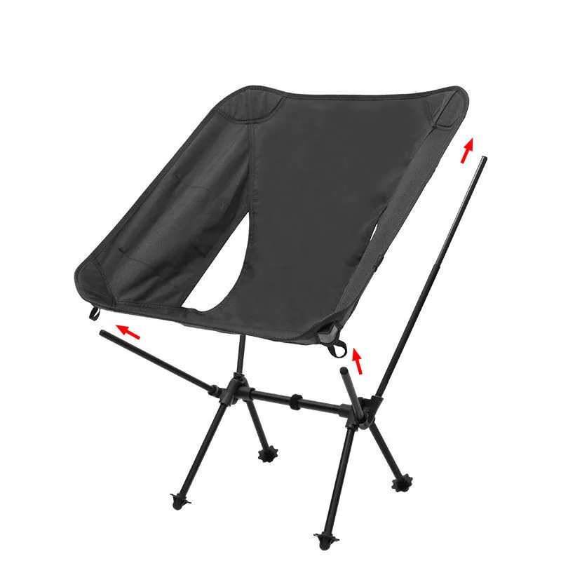 Leisure Camping Moon Chair Portable Storage Outdoor Folding Chair Aluminum Alloy High Density Oxford Fabric Material