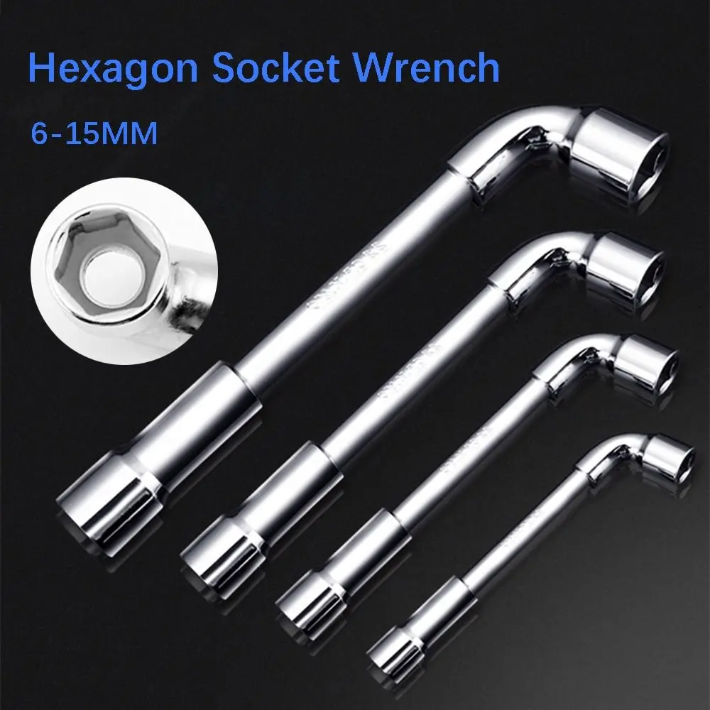 Chrome-vanadium Steel L-shaped Socket Wrench 6-19mm L-shaped Design Hex Adapter Spanner Hex Socket Head High Hardness Hand Tool