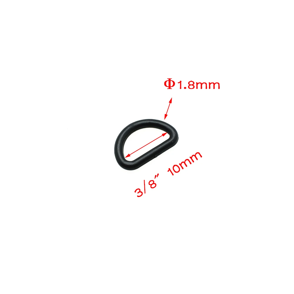 Plastic D-Ring Buckles Belt Buckle Bag Ring D rings for Bag Accessories Webbing Size 10mm-45mm Black