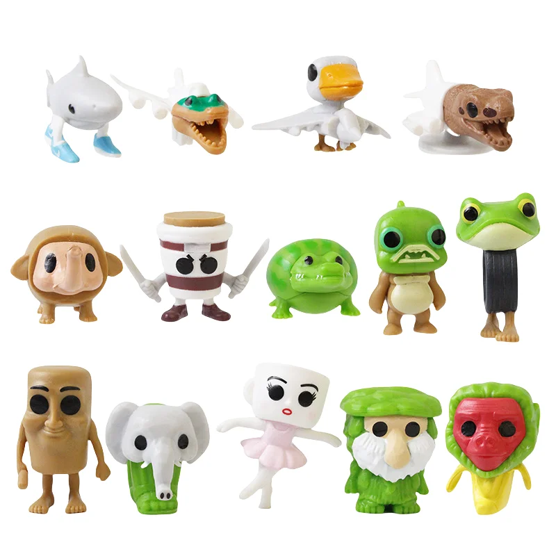 Shanhaijing caja ciega 14 versión Q Mini personajes de acción de Anime caja ciega de dibujos animados adorno hecho a mano divertido modelo de Pvc regalo de vacaciones