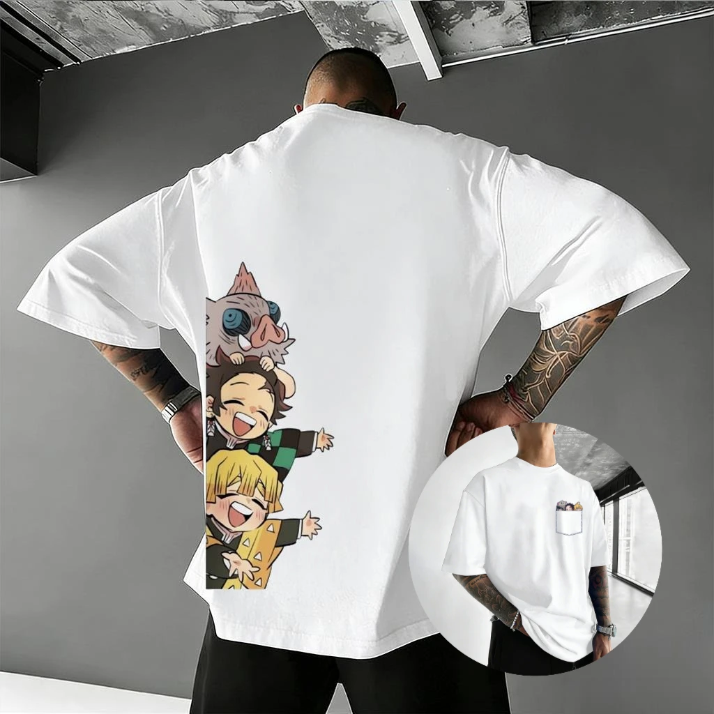 

Demon Slayer аниме Inosuke Zenitsu графическая футболка для мужчин и женщин летняя повседневная хлопковая футболка с короткими рукавами свободная уличная одежда топы с принтом