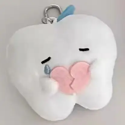 عالية الجمال الملاك الأسنان دمية القلب المكسور الأسنان أفخم قلادة زوجين دمية هدية المفاتيح