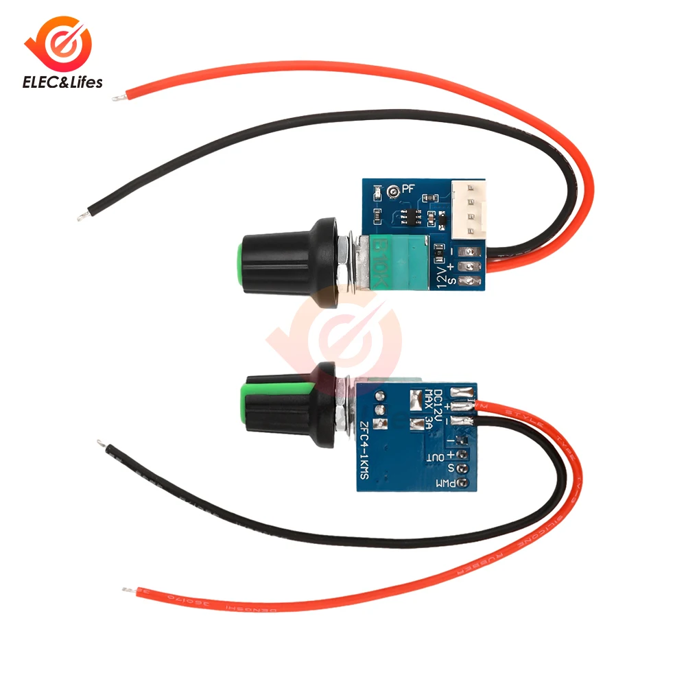 Fan Speed Controller, PWM Fan Control, DC 12 V 4 Wire Thermostat PWM Controller Speed Controller with Switch