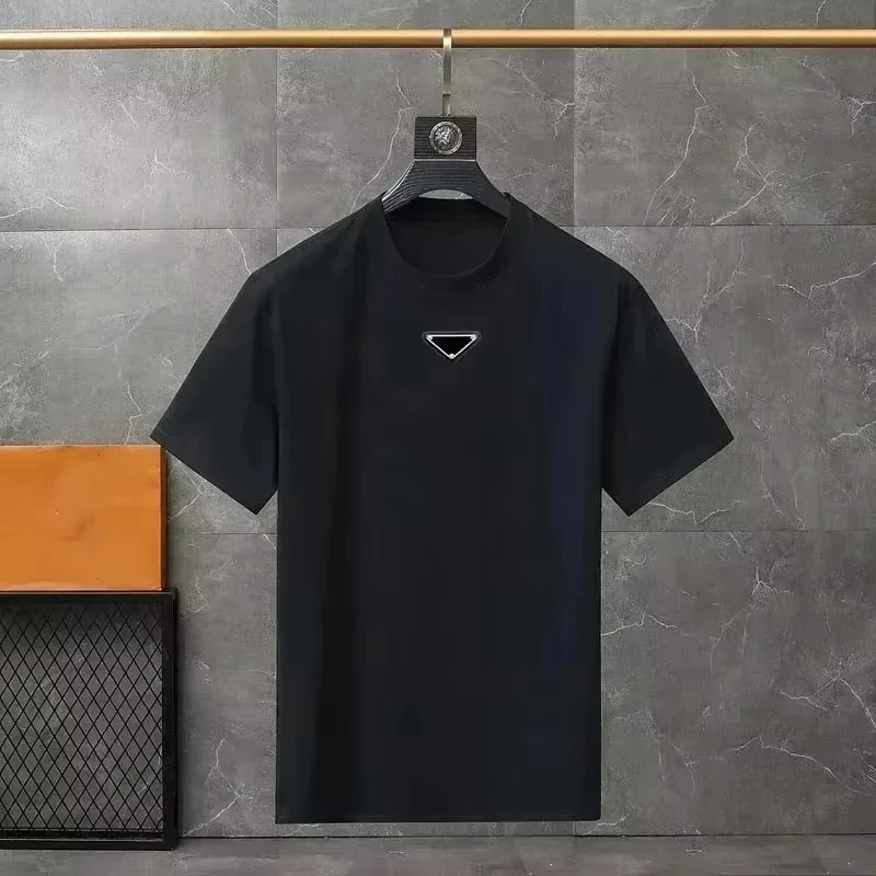 

Summer Men's and Women's T-shirts with Luxurious Triangular Patterns and Loose Short-sleeved Cotton Sports Tops