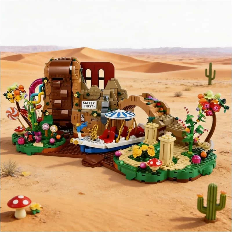 

2026 New creative candy chocolate factory building set street view assembly brick toy Christmas gift, adult gift
