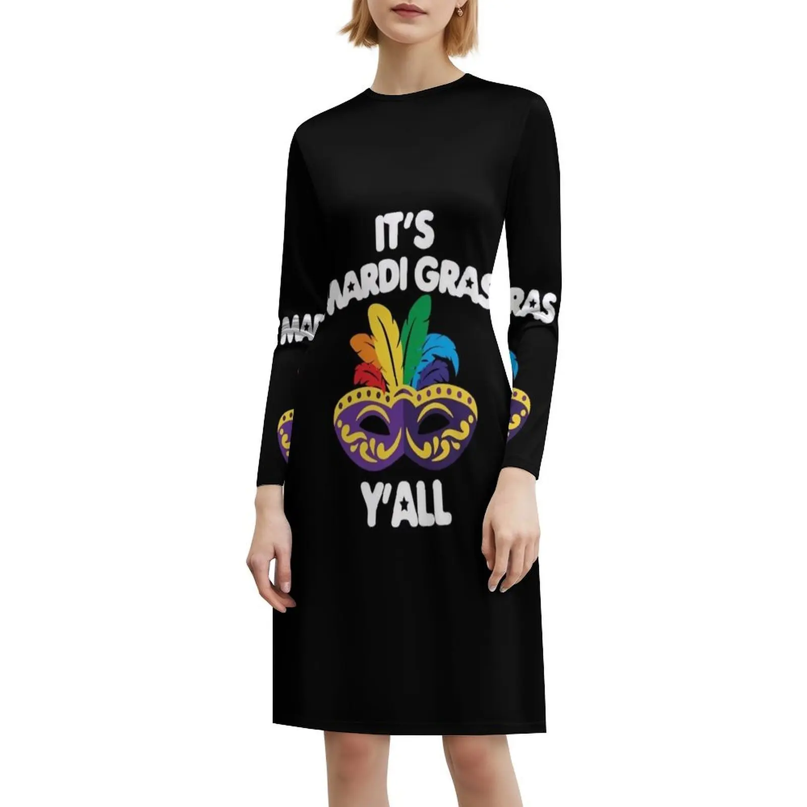 انها ماردي غرا أنت جميع حفلة تنكرية موكب الرجال النساء الأزهار سموك فستان للنساء الربيع الصيف فستان كاجوال للحزب ماردي غرا