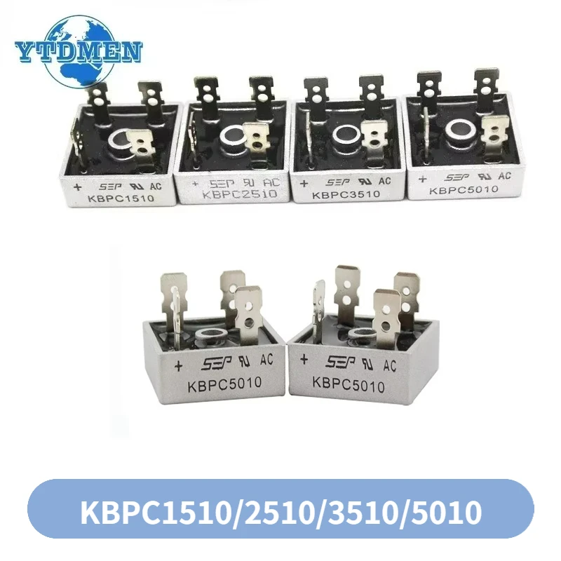 2pcs/5pcs KBPC5010 KBPC1510 KBPC2510 KBPC3510 15A 25A 35A 50A 1000V Diode Bridge Rectifier KBPC5010