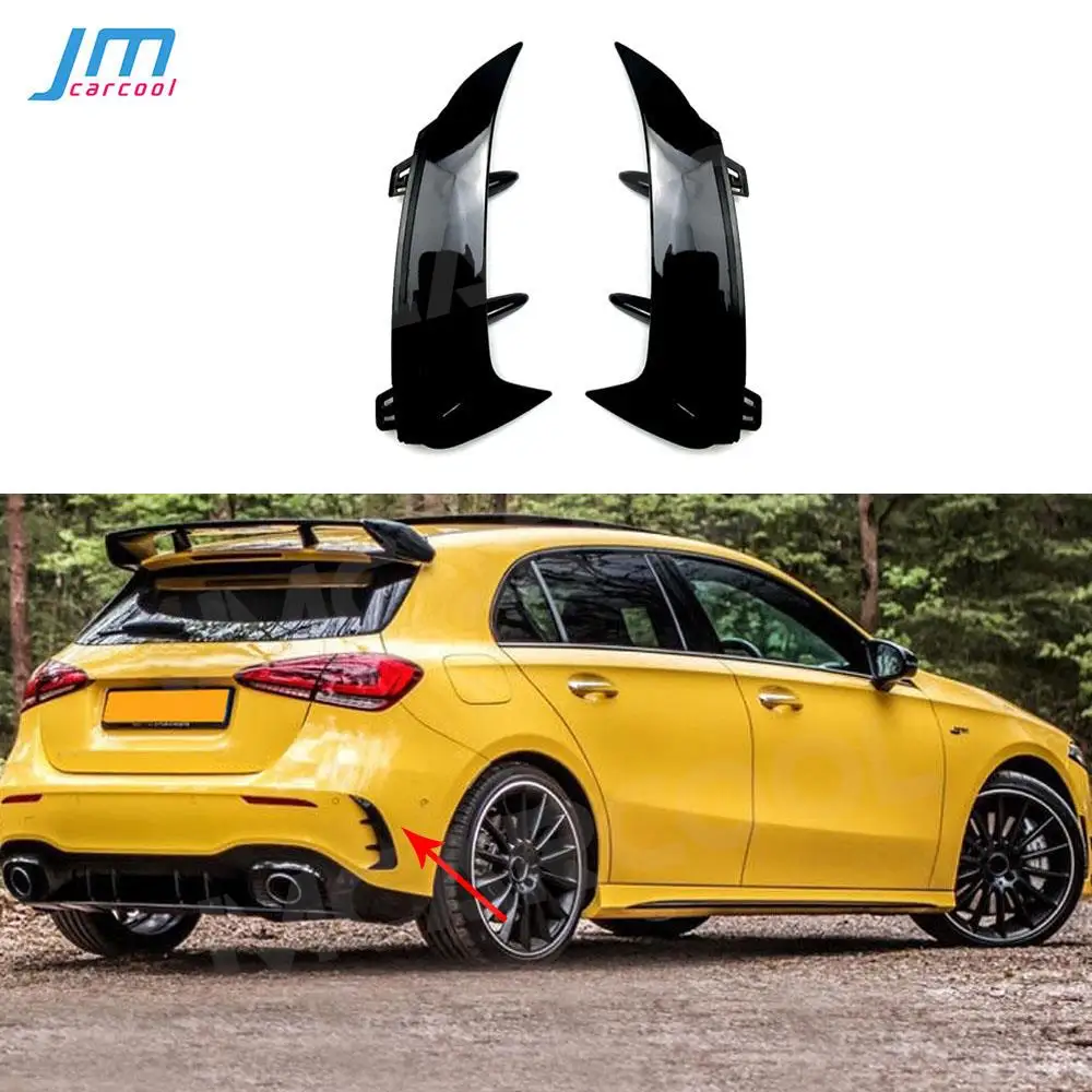 

For Benz A Class W177 Hatchback A180 A200 A250 A35 AMG 2019 2020 Rear Bumper Air Vent Cover Fender Black Trim Canards Winglet