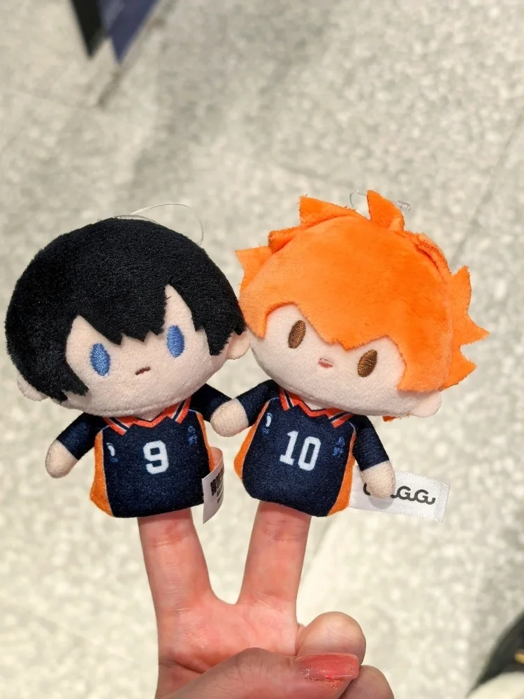Haikyuu!! Caja ciega de marionetas de dedo de Anime genuino Hinata Shoyo Tobio Kageyama llavero colgante de felpa adorno decoración perímetro