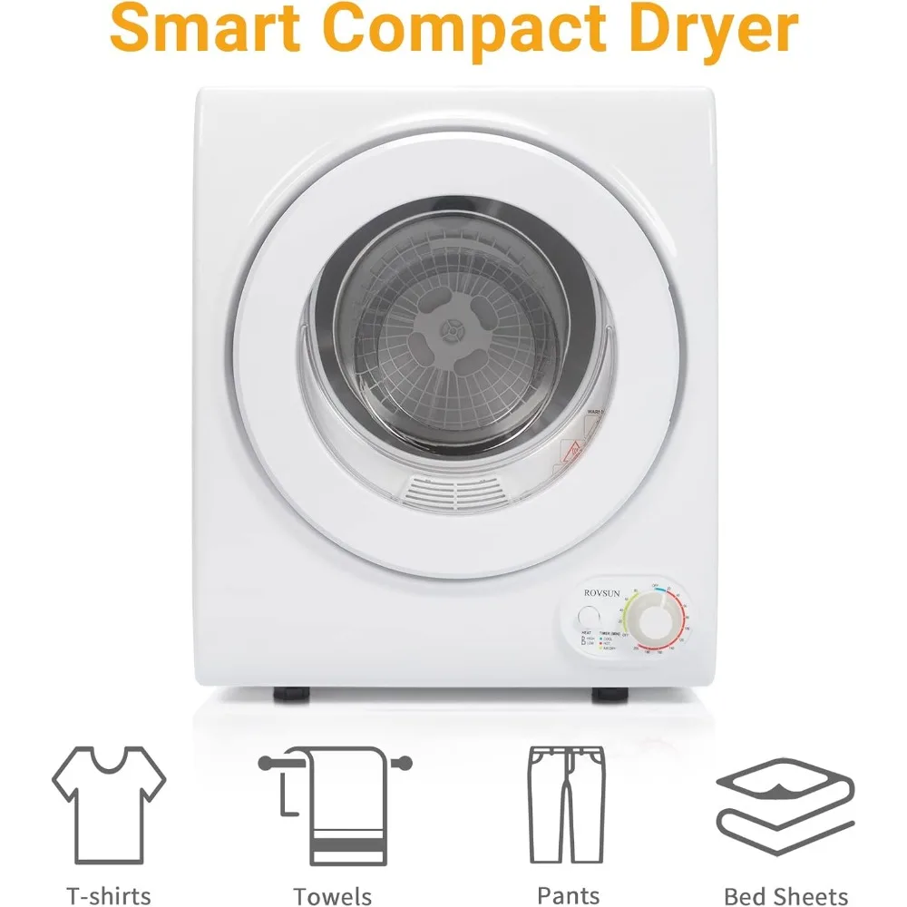 Portable Clothes Dryer, High End Laundry Front Load Tumble Dryer Machine with Stainless Steel Tub & Simple Control Knob, 850W