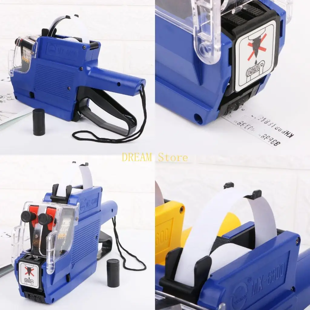 MX-6600 10 Digits Two-line Labeller Price Tag Gun Label 2 Lines For Retail Store Pricing Tag Display Tool + Ink Roller best sale