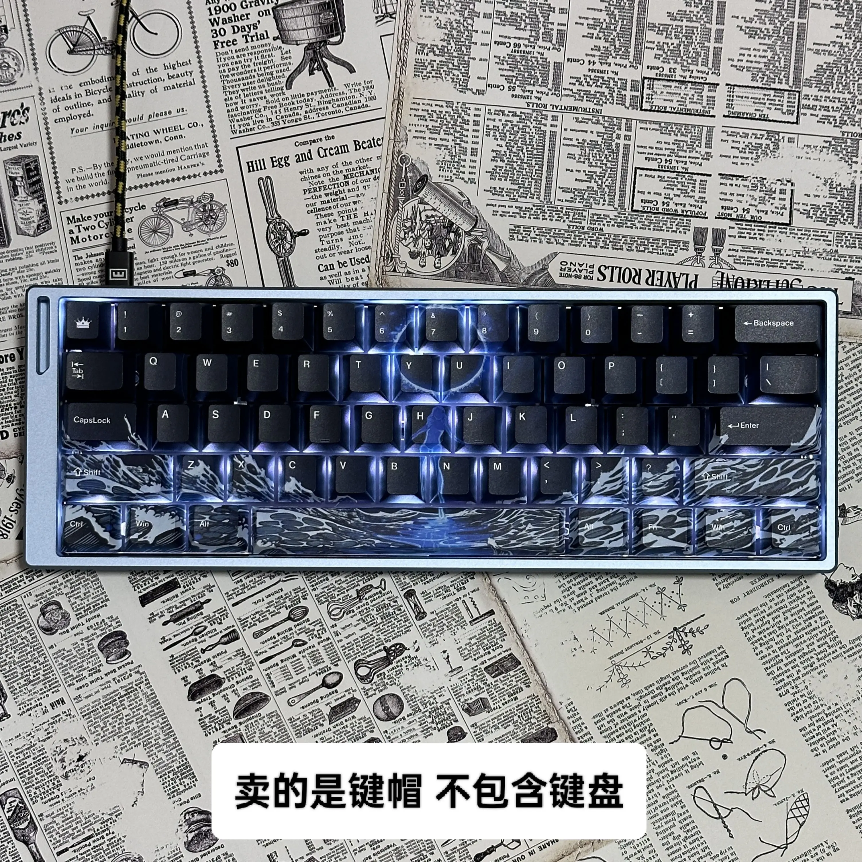 Blue Queen Anime Keycap Purple Queen termal Sublimasi Pbt Keycap kartun kustomisasi Keycap untuk Desktop Hm66 hadiah Keyboard