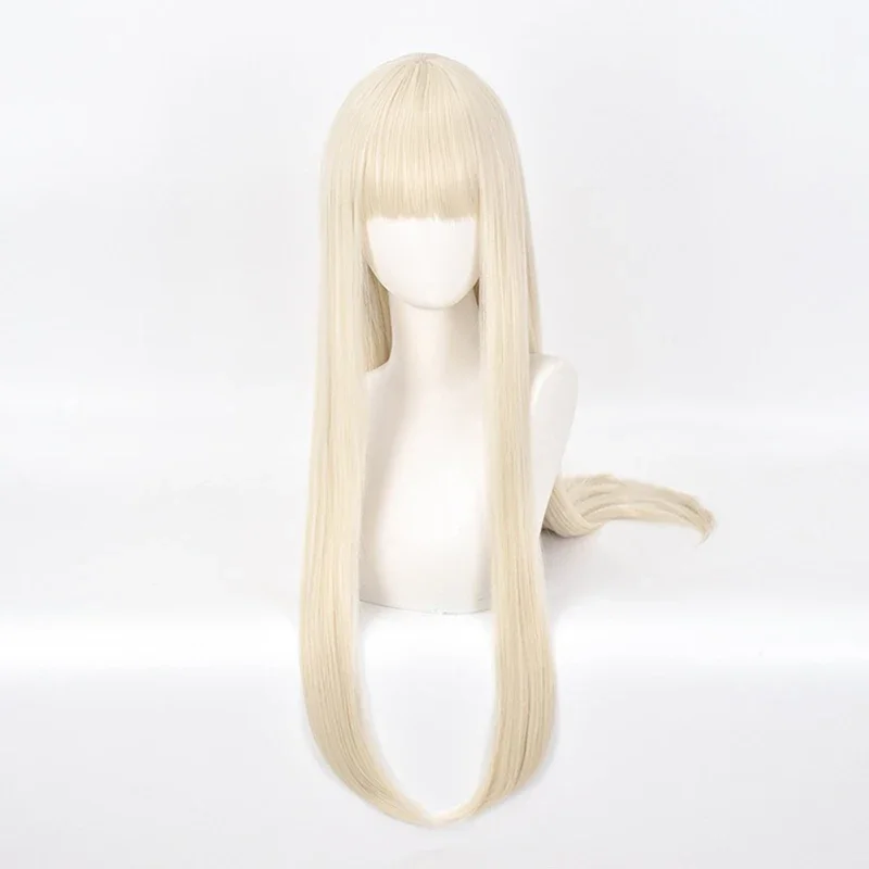 Yomozuki Runa Anime perruque barre habiller mode chapeaux 26.7 pouces Beige droite cheveux longs Anime Kakegurui rôle frange couvre-chef