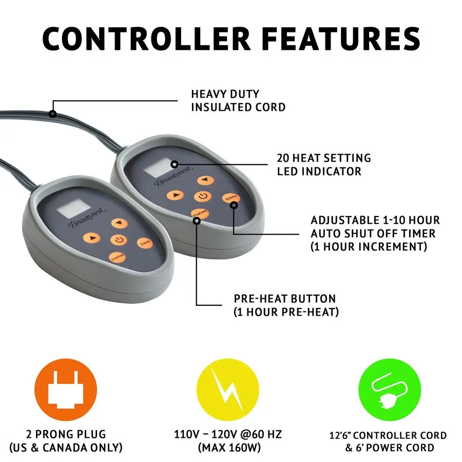 

Heated Electric Blanket for Cold Weather, Fast Heating Heated Blanket, Auto Shut Off, Virtually Zero EMF, Multi Heat Setting, UL