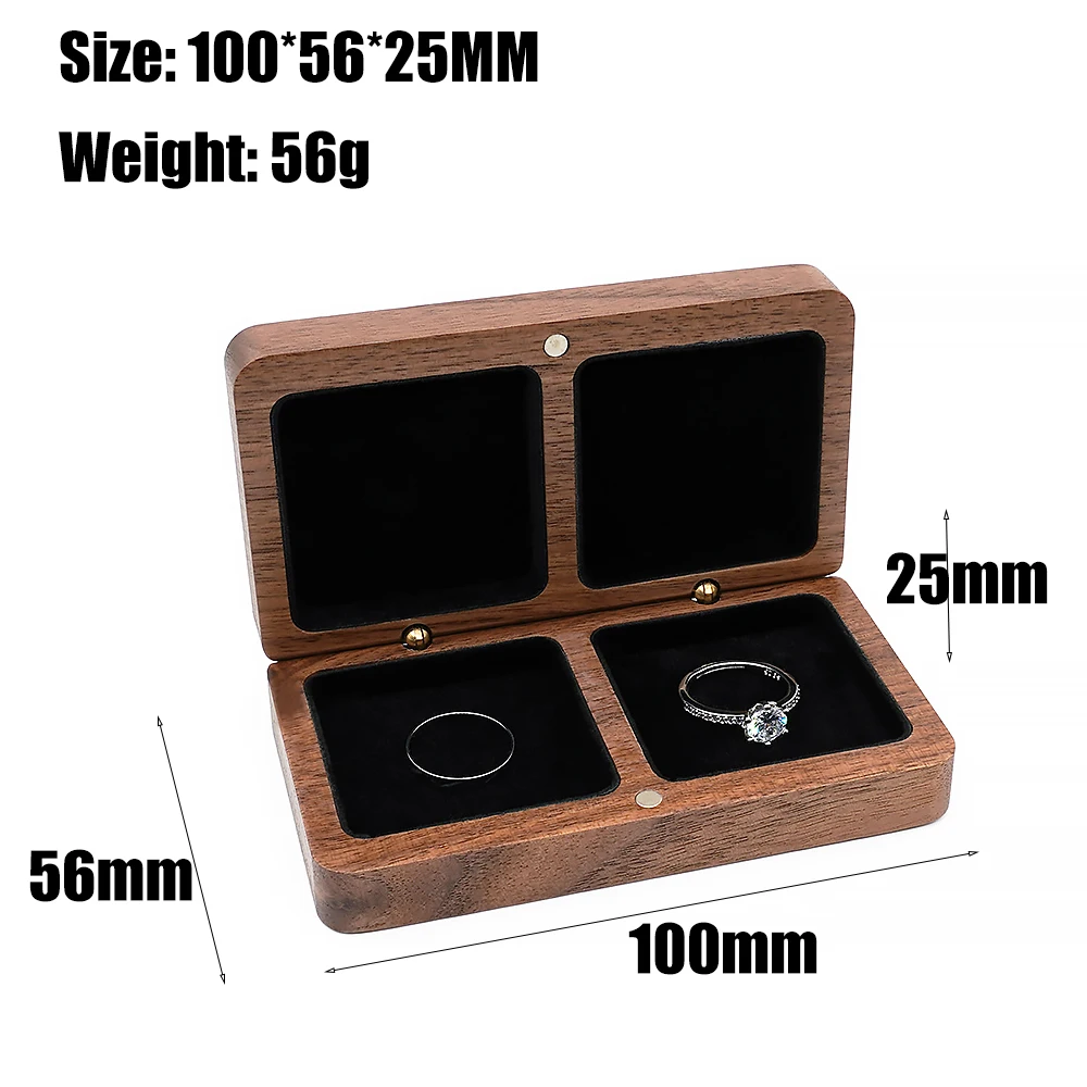 Caja de anillo de madera personalizada para Ceremonia de boda, propuesta de compromiso, amante personalizado, grabado, portador de anillo, caja de