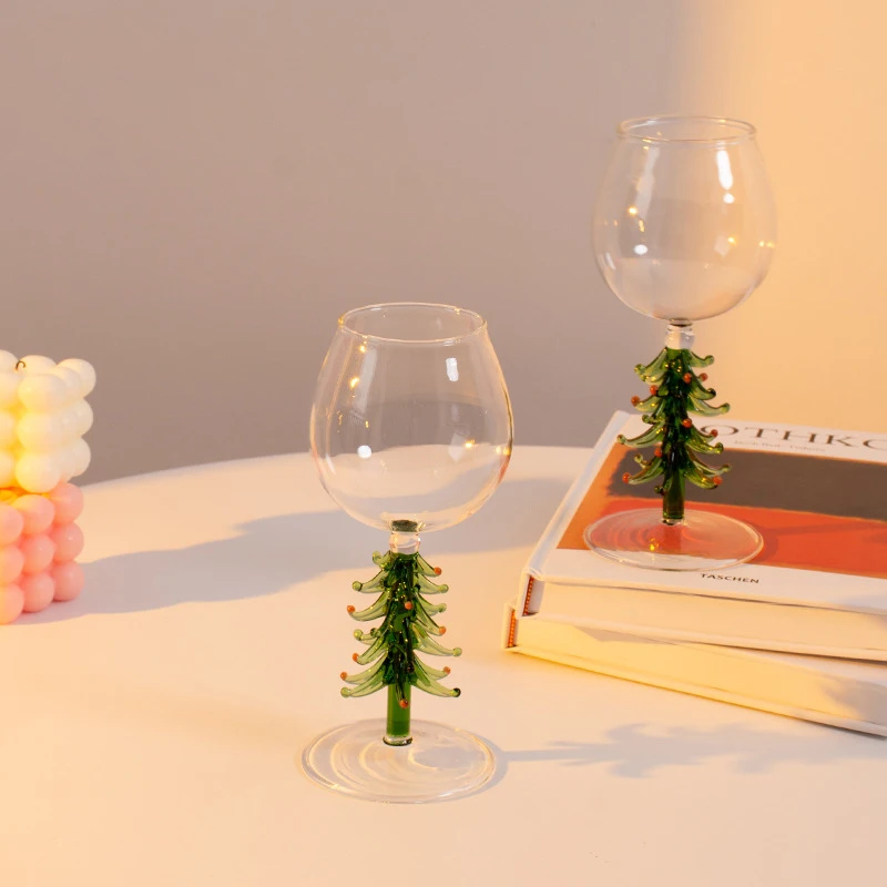 Christmas Tree Hot Red Wine Glass Goblet Champagne Water Bottle for Girls Limited Gift Free of EDC Drink Cups