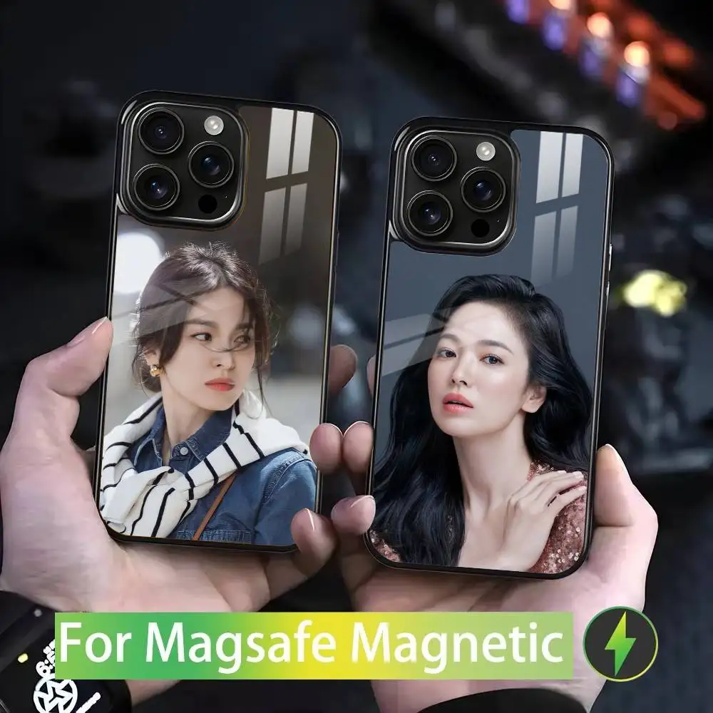 

S-Song H-Hye K-Kyo для iPhone 17, 16, 15, 14, 13, 12, 11, Pro, Max, Plus, Mini, SE4, E, магнитная беспроводная зарядка Magsafe