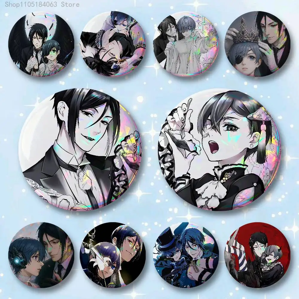 

SebaCiel Sebastian Ciel Badges 25 32 44 58 75 mm Round Cosplay Pin Bag Decor Fans Collect Friends Gifts Brooch Souvenir