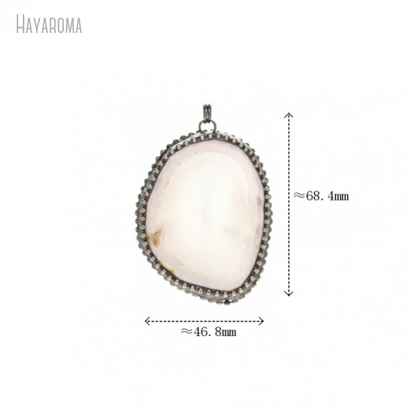 10Pcs Wholesale  Soldered Free Form Slice Vintage Style Handmade Jewelry Antique Silver Color Grey Tin Agates Pendant