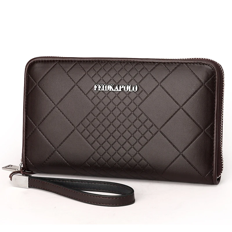 Men Wallets Retro PU Leather Business Handbags Clutch Fashion Woman Coametics Bag Credit Card Holder Mobile Phone Wristlet Bag