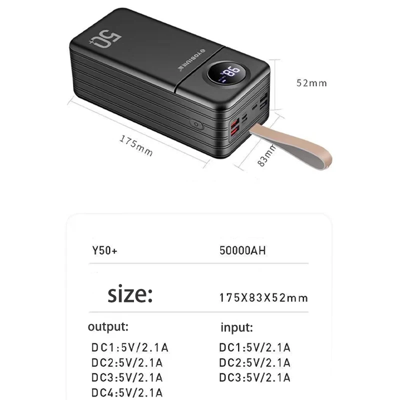 Power Bank 60000 mAh Power Bank ad alta capacitร ricarica rapida 50000 mAh 40000 mAh 30000 mAh Mobile universale