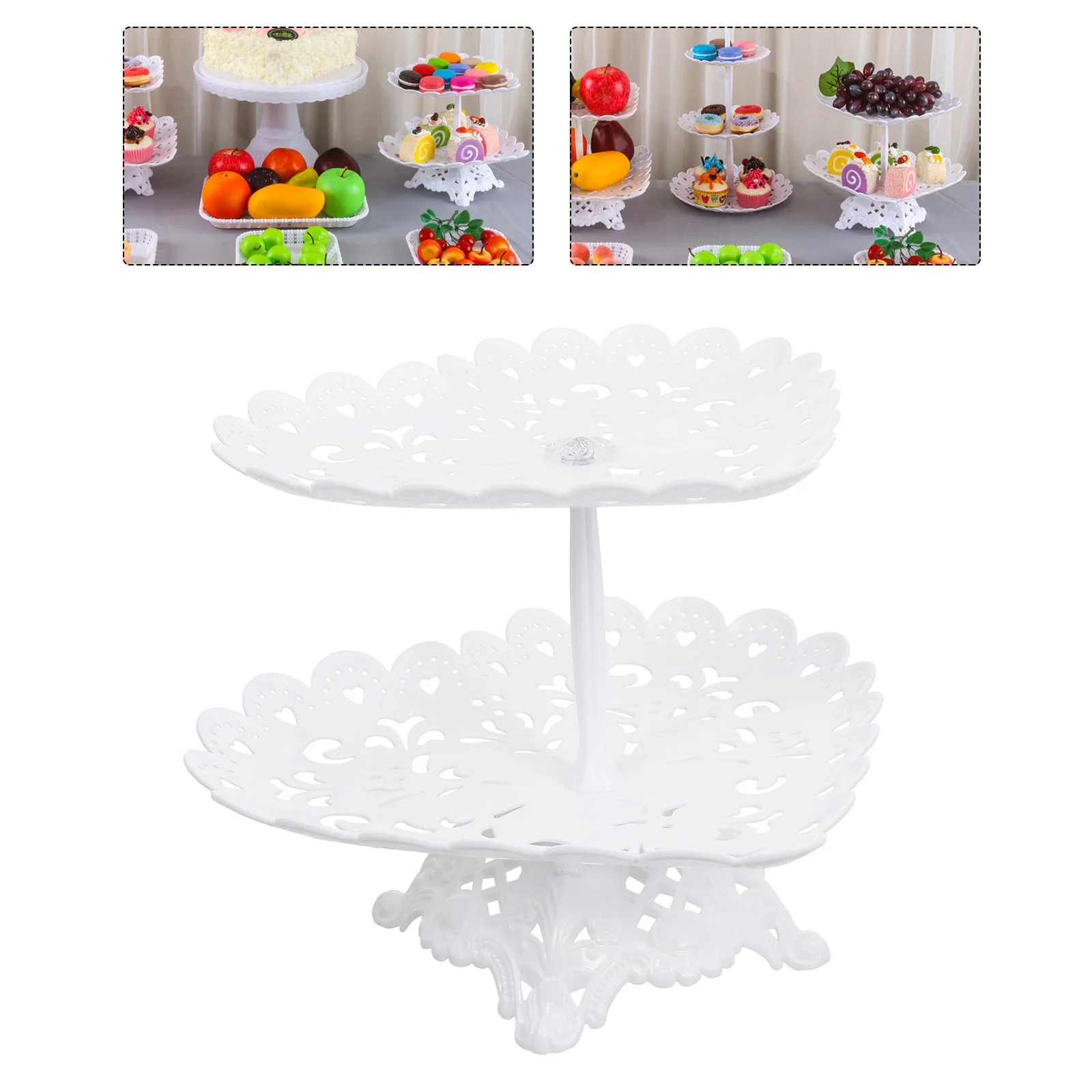 Tray Display Shelf Cupcake Stand Multi-layer Doughnuts Plates Rack Plastic Party Serving Platter Birthday Dessert