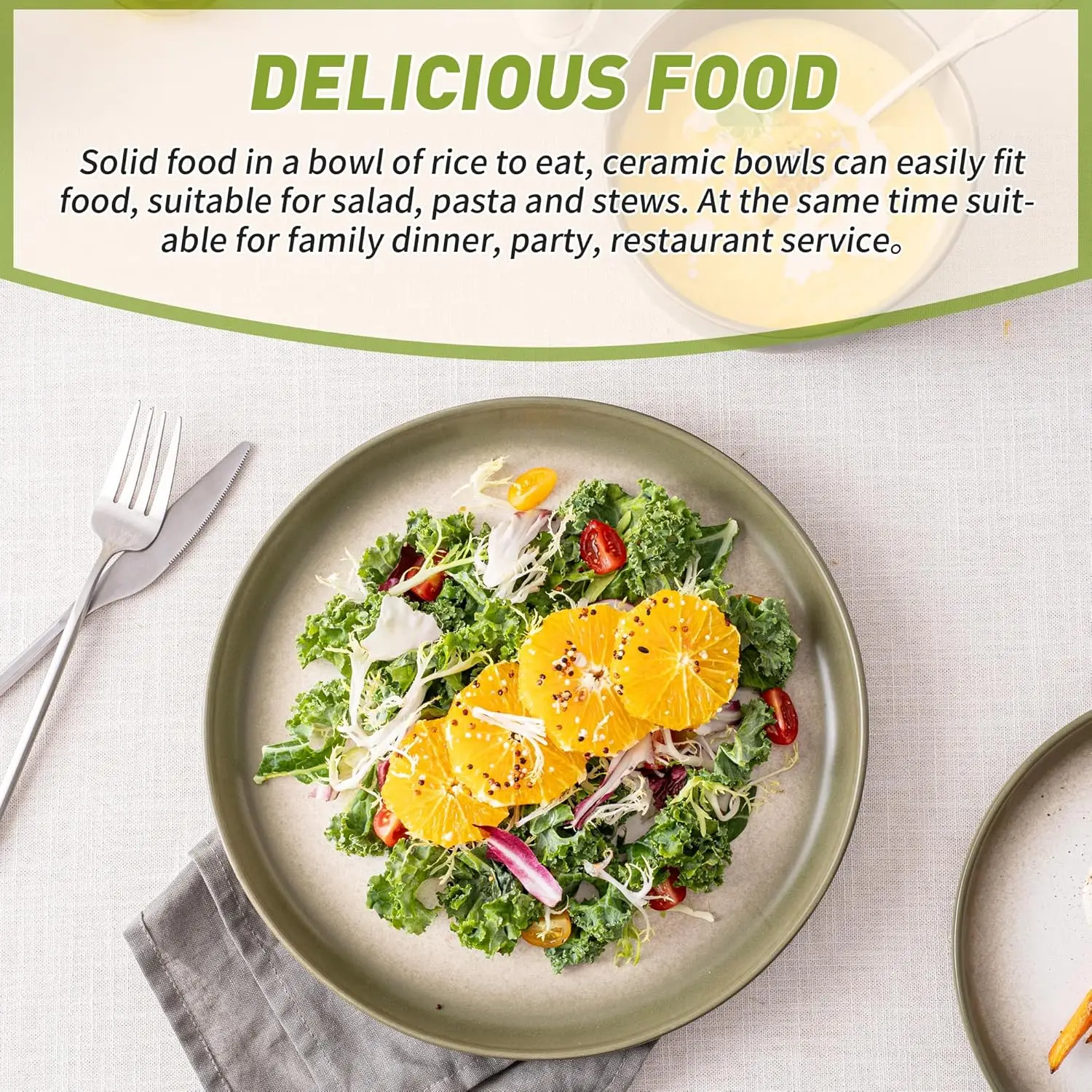 Set di stoviglie, piatti e ciotole in gres da 12 pezzi per 4, set di piatti con glassa reattiva per cucina, pranzo, microonde e lavastoviglie