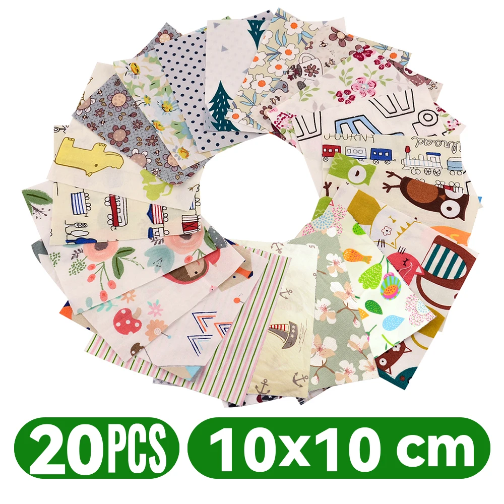 Teramila 100% dünnes Baumwoll gewebe Patchwork für Quilts, zufällige Farbe, kein Wiederholung design Tuch zum Nähen 19-50 teile/beutel 10*10 cm – Detail 22