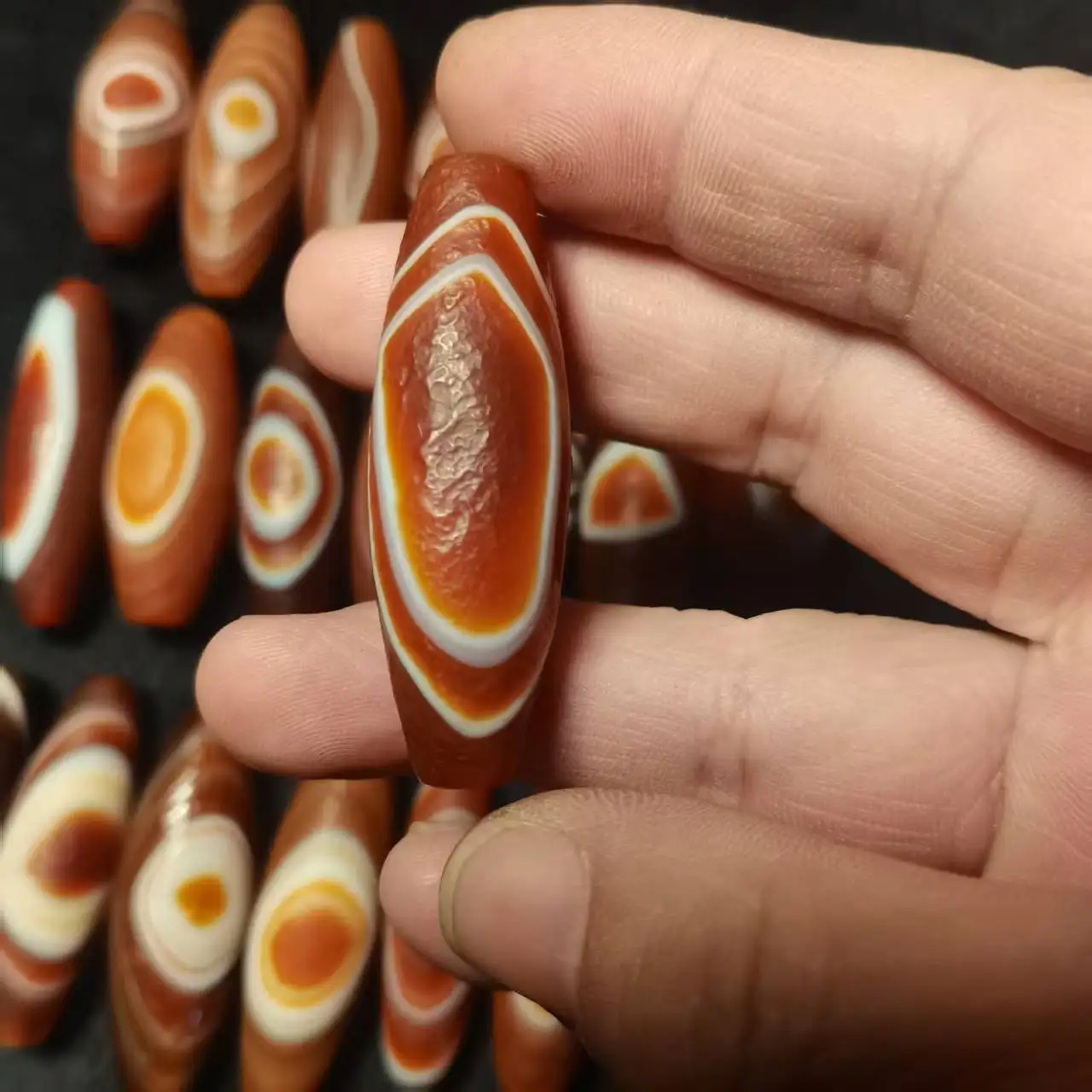 10pcs/lot Red Agate Natural Eye Beads with Wrapped Ribbons Amulet DIY Beads Men\'s&Women\'s  Bracelets Pendants Necklaces