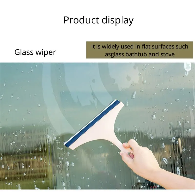 Household Cleaning Bathroom Mirror Cleaner Wiper Scrape With Silicone Blade Holder Hook Car Glass Shower Squeegee Window Glass