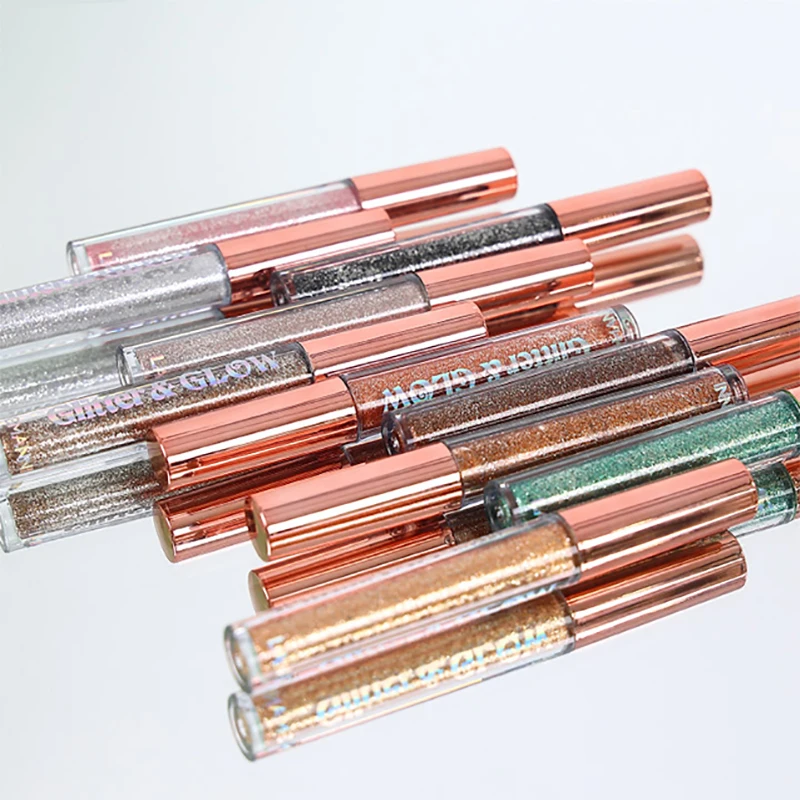 Juego de sombras de ojos de 10 colores: brillo líquido brillante, resistente al agua, de larga duración, de secado rápido, ojos ahumados, maquillaje de escenario