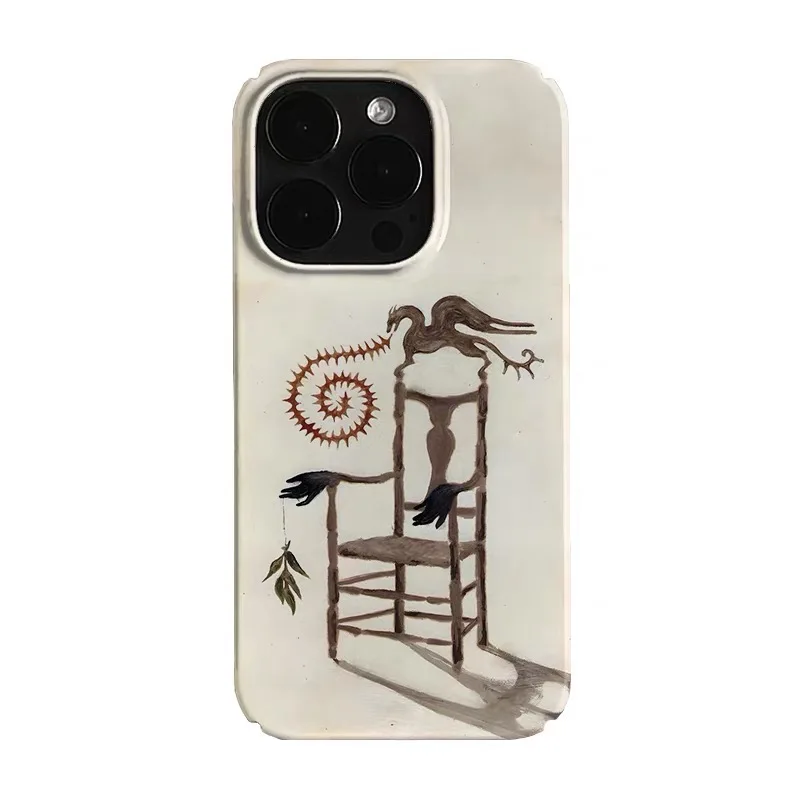 

Ins Beige Carved Chair Art Phone Case for IPHONE 17 Air 16E 15 PROMAX 14 Plus 13 12 MINI 11 PRO 16Plus XR SE Acrylic Phone Cover