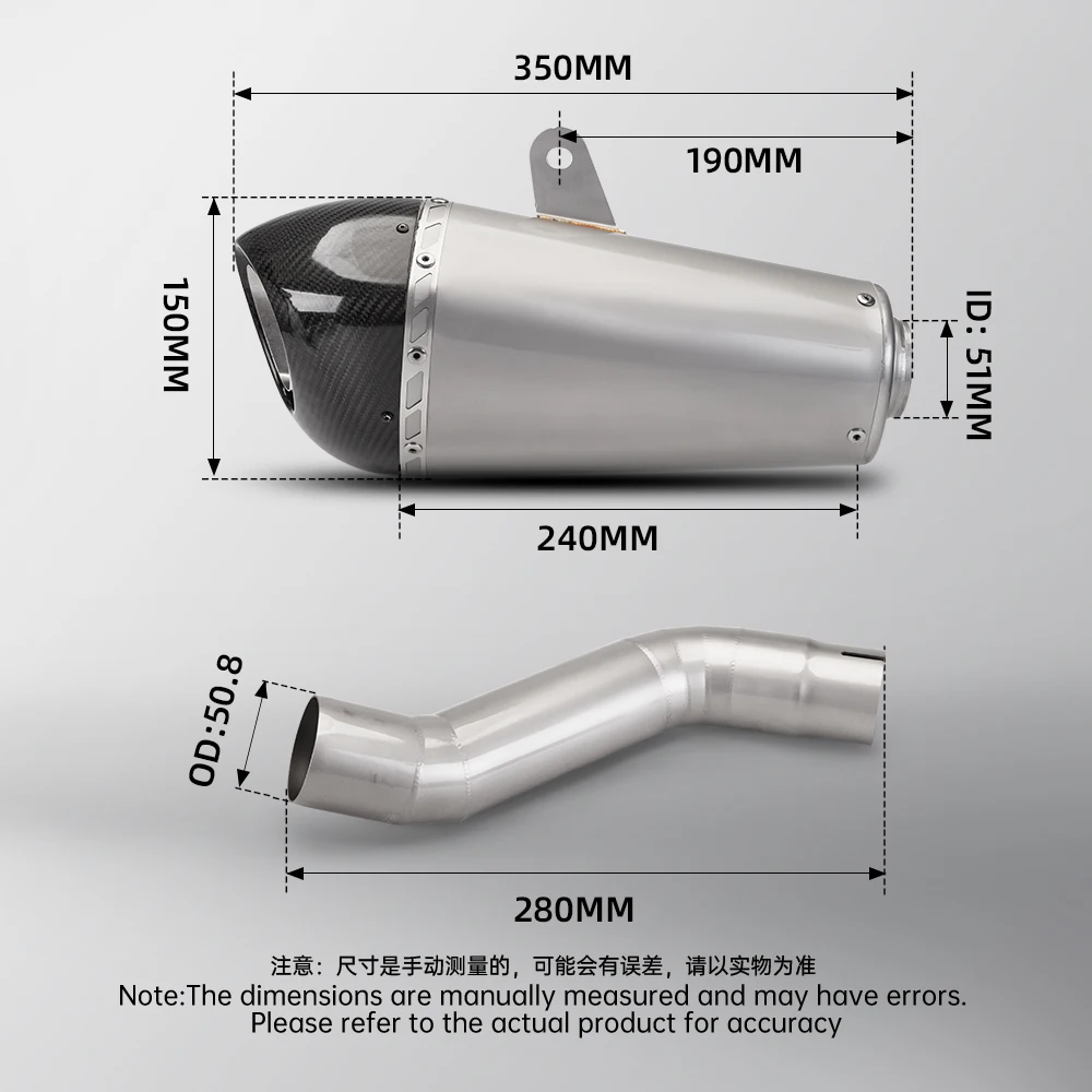 For Street Triple 765 S R RS 2017 - 2022 Moto Exhaust Escape Modify Project Carbon Fiber Muffler