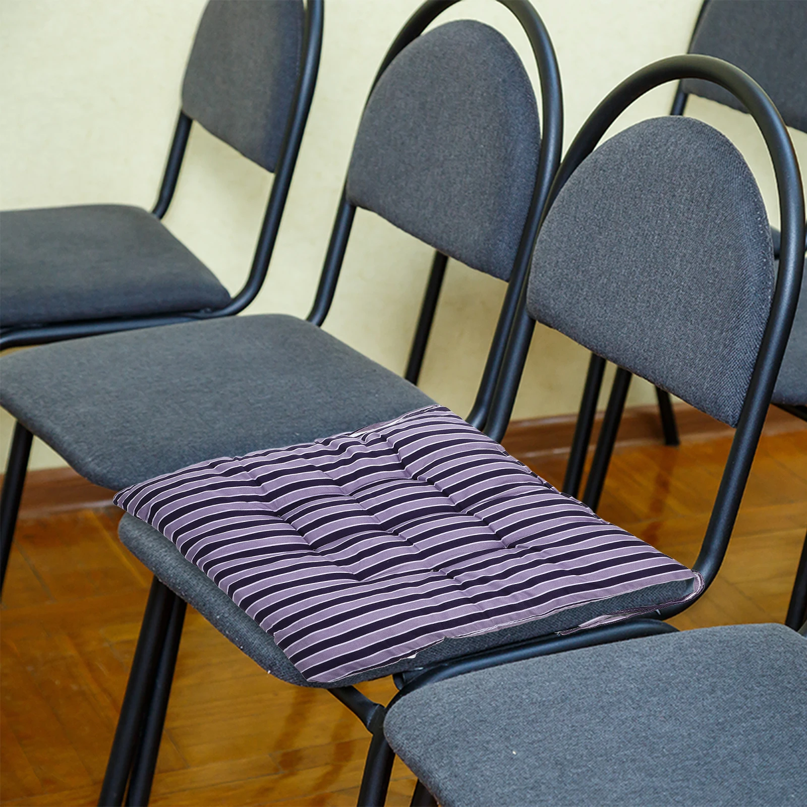 

2 Pcs Chair Cushion Pad Office Seat Cover Pillows Square Lovely Fashion Striped Thick Gift