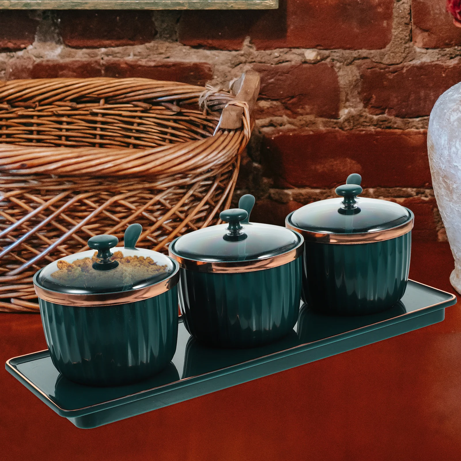 

1 комплект, пластиковая банка для приправ, герметичный контейнер для приправ, универсальный кухонный держатель для хранения специй, устойчивая основа, легко чистится