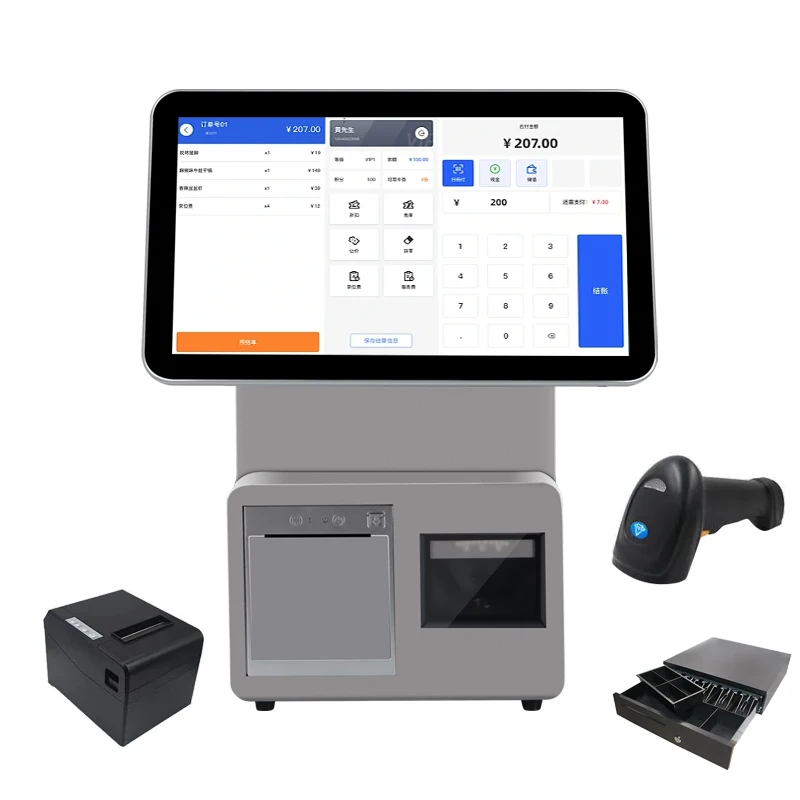 

Manufacturer 15.6 Inch Capacitive Touch Screen POS Terminal Win 11 Single Screen System I3 CPU 2GB Video Memory AU/US Plug Type