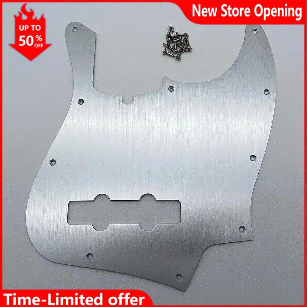 Pro 10-Hole Aluminum Anodized Jazz Bass Pickguard for 4-String American Standard J Bass Style Guitar Scratch Plate